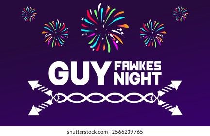 Guy Fawkes day . 5 November Bonfire Night worldwide International celebration day Festival. Holiday concept template with text inscription, perfect for background, Greeting Card, Poster, Banner, Web 