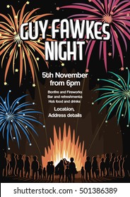 Guy Fawkes Night Flyer Vector Illustration Poster