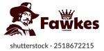 Guy Fawkes style portrait with November 5th, Guy Fawkes Day, Bonfire Night and Fireworks Night