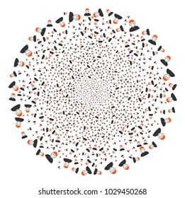 Guy fireworks circle. Object pattern created from scattered guy pictographs as exploding globula. Vector illustration style is flat iconic symbols.