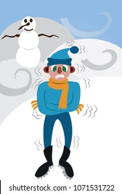 Guy Freezing Out Winter Cold Stock Vector (Royalty Free) 1071531722 ...