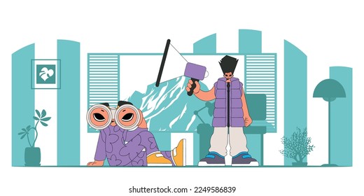 The guy and the girl are employees in the field of recruitment and search for personnel.