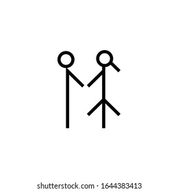 Guy and girl hold each other's hand sign