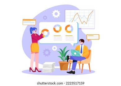The guy and the girl keep statistics