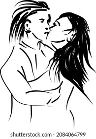 guy girl kiss two love