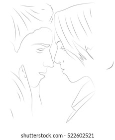 guy with a girl. love concept. Valentine's Day. vector illustration