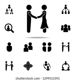 guy and girl talk icon. Conversation icons universal set for web and mobile