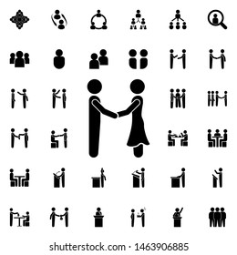 Guy and girl talk icon. Universal set of conversation for website design and development, app development