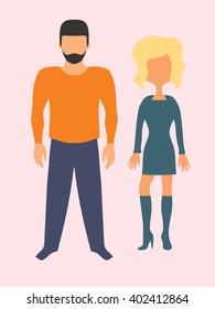 A guy and a girl. Vector illustration.