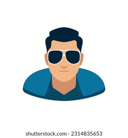 guy with glasses character icon vector illustration template design