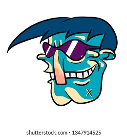 guy with glasses sown vector illustration
