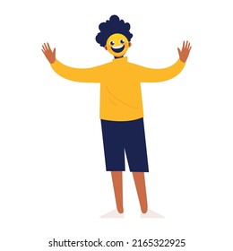guy happy face icon isolated