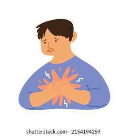 The guy has chest pain, it's hard in the lungs