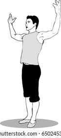 the guy with his hands up