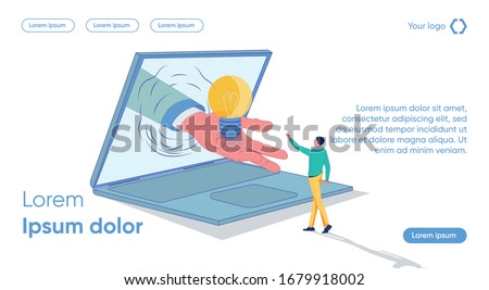 Guy Holds out Hand to take Light Bulb from Laptop. Learner makes Contact with new Information. Formation their Own Position. Getting new Information on Topic. Get Real and Tangible Result.