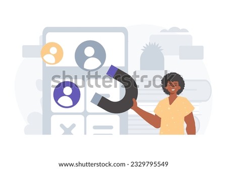The Guy holds a pilfer menu in his bridge actor , which attracts put in . hour concept. Trendy style, Vector Illustration