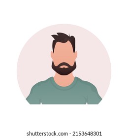 Guy icon. Isolated. Cartoon style. Vector illustration