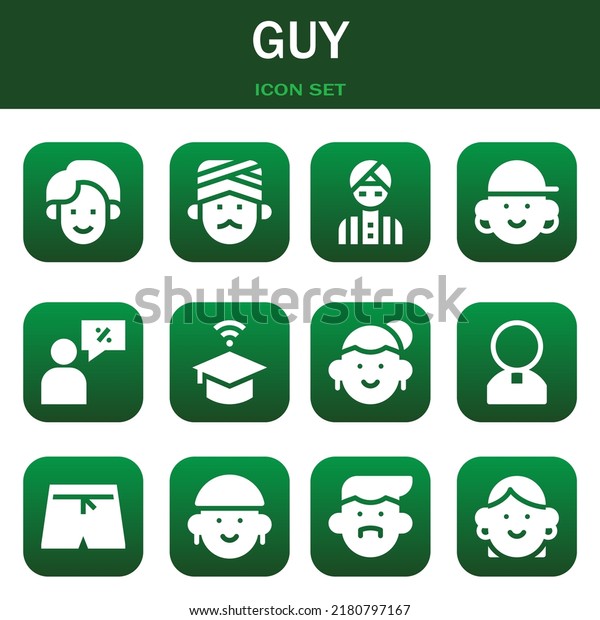 Guy Icon Set Vector Illustrations Related Stock Vector (Royalty Free ...