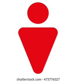 Guy icon. Vector style is flat iconic symbol with rounded angles, red color, white background.