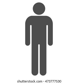 Guy icon. Vector style is flat iconic symbol with rounded angles, gray color, white background.