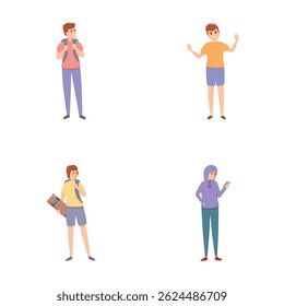 Ícones do tipo definir vetor de desenhos animados. Homem em idade diferente. Ciclo de vida, crescimento