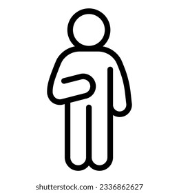 Guy Idler line icon. Man in front pose with raised hand on the right outline style pictogram on white background. Relax man poses for mobile concept and web design. Vector graphics