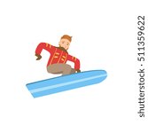 Guy Jumping On Snowboard Winter Sports Illustration