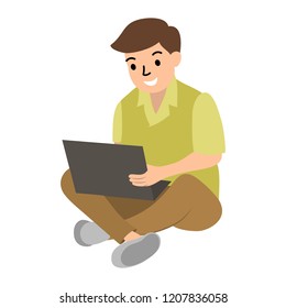 guy with a laptop
