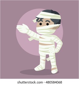 guy in mummy costume illustration design
