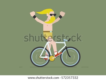 guy on the bike freedom beard vektor