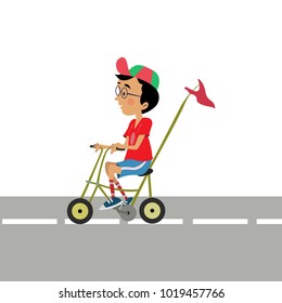 The guy on the bike, vector illustration