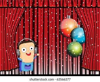guy on Christmas stage