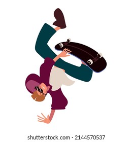guy on skateboard icon isolated