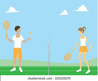 Guy and Playing Tennis