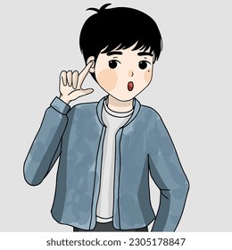 guy point finger at an ear