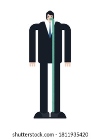 Guy pukes. Man Vomiting. Vomit isolated. spew spue vector texture