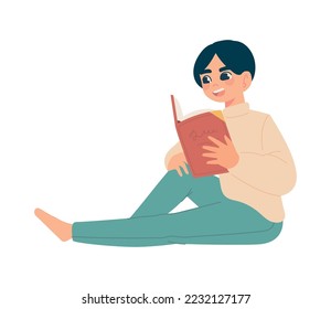 Typ, der das Lehrbuch liest Symbol einzeln