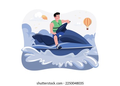 Guy Riding A Water Scooter