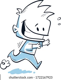 Guy running happy with joy