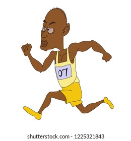 guy running race in uniform vector