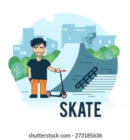 The guy with the scooter in the Park. The bearded guy.
