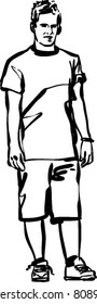 guy in shorts and a T-shirt