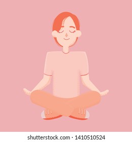 the guy is sitting in the lotus position