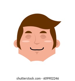 Guy sleeping Emoji. boy Asleep emotion isolated. young man face