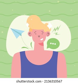 guy social media speech bubble