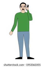 Guy standing cartoon character isolated - vector illustration