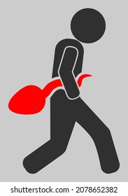 Sie stehlen Sperma-Vektorsymbol. Eine einzelne flache Ikone, die zeigt, wie ein Typ Spermien mit niemandem stehlen kann.