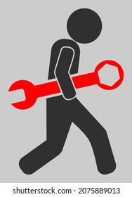 El tipo roba la ilustración vectorial de la llave. Una ilustración aislada de un ícono plano de un tipo que roba una llave con nadie.