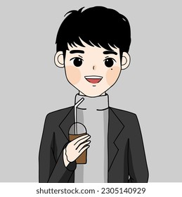 guy in suit holding coffee