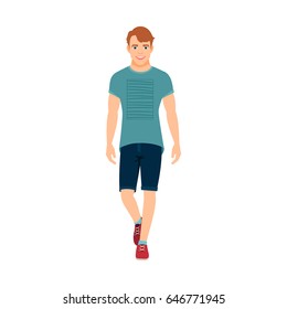 Guy in summer clothes isolated vector illustration on white background